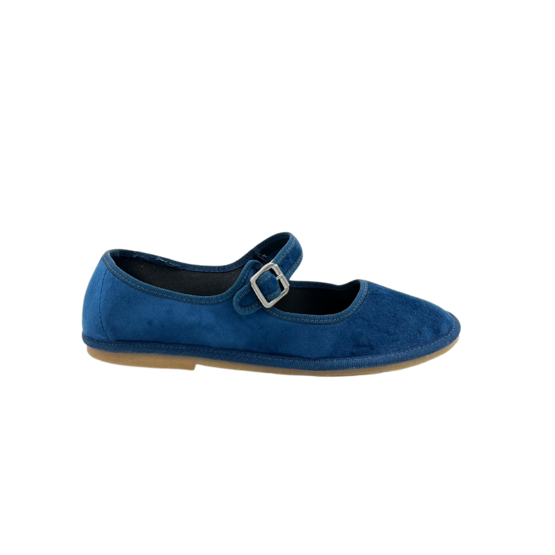 Friulana Mary Jane in velluto blu