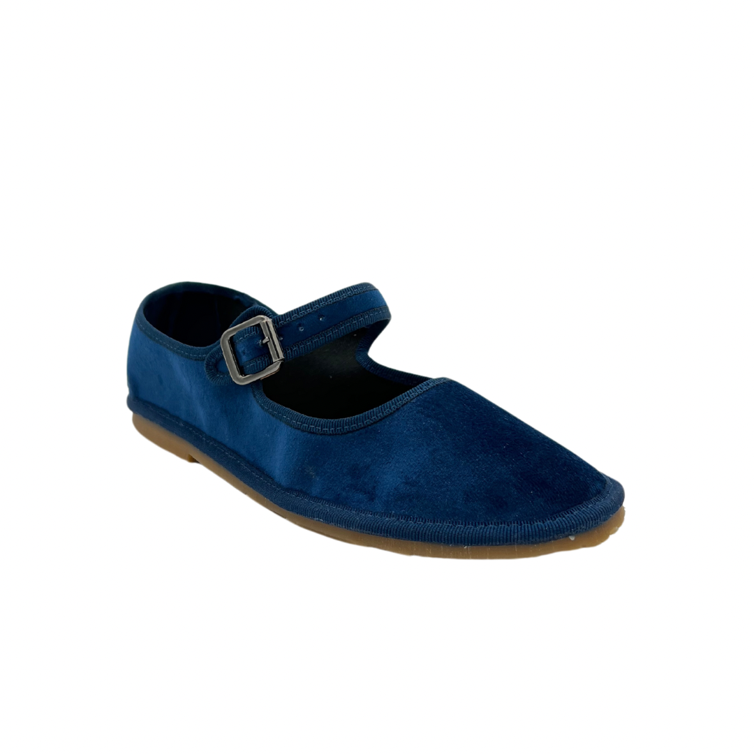 Friulana Mary Jane in velluto blu