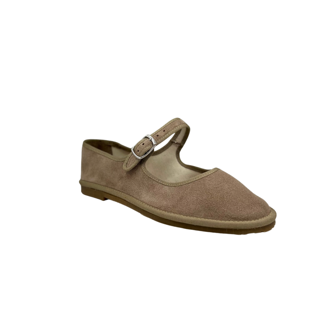 Friulana Mary Jane in camoscio beige