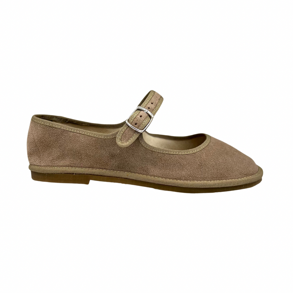Friulana Mary Jane in camoscio beige