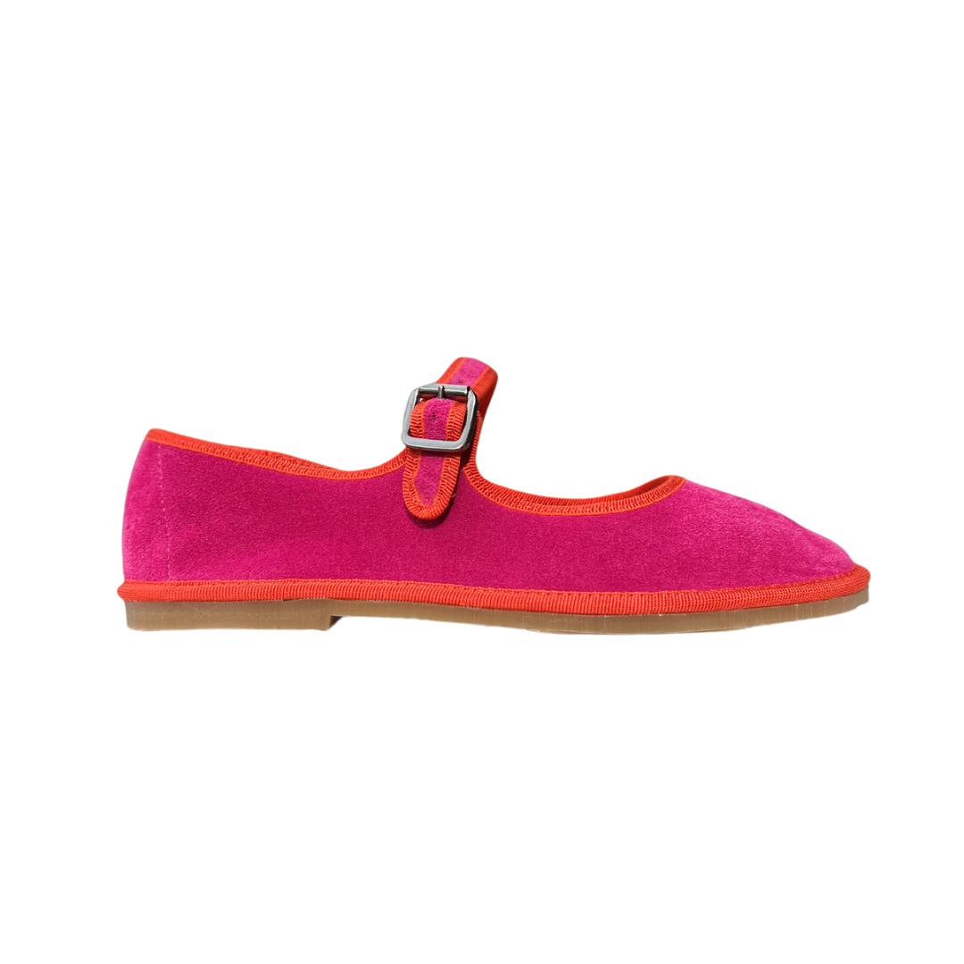 Friulana Mary Jane in camoscio fucsia