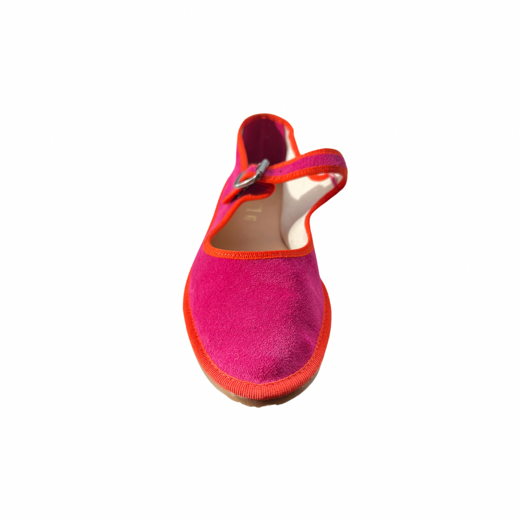 Friulana Mary Jane in camoscio fucsia