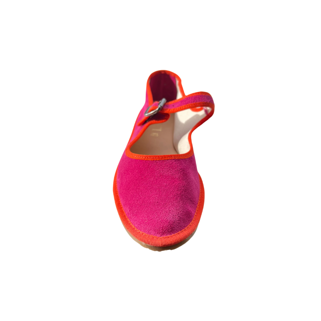 Friulana Mary Jane in camoscio fucsia